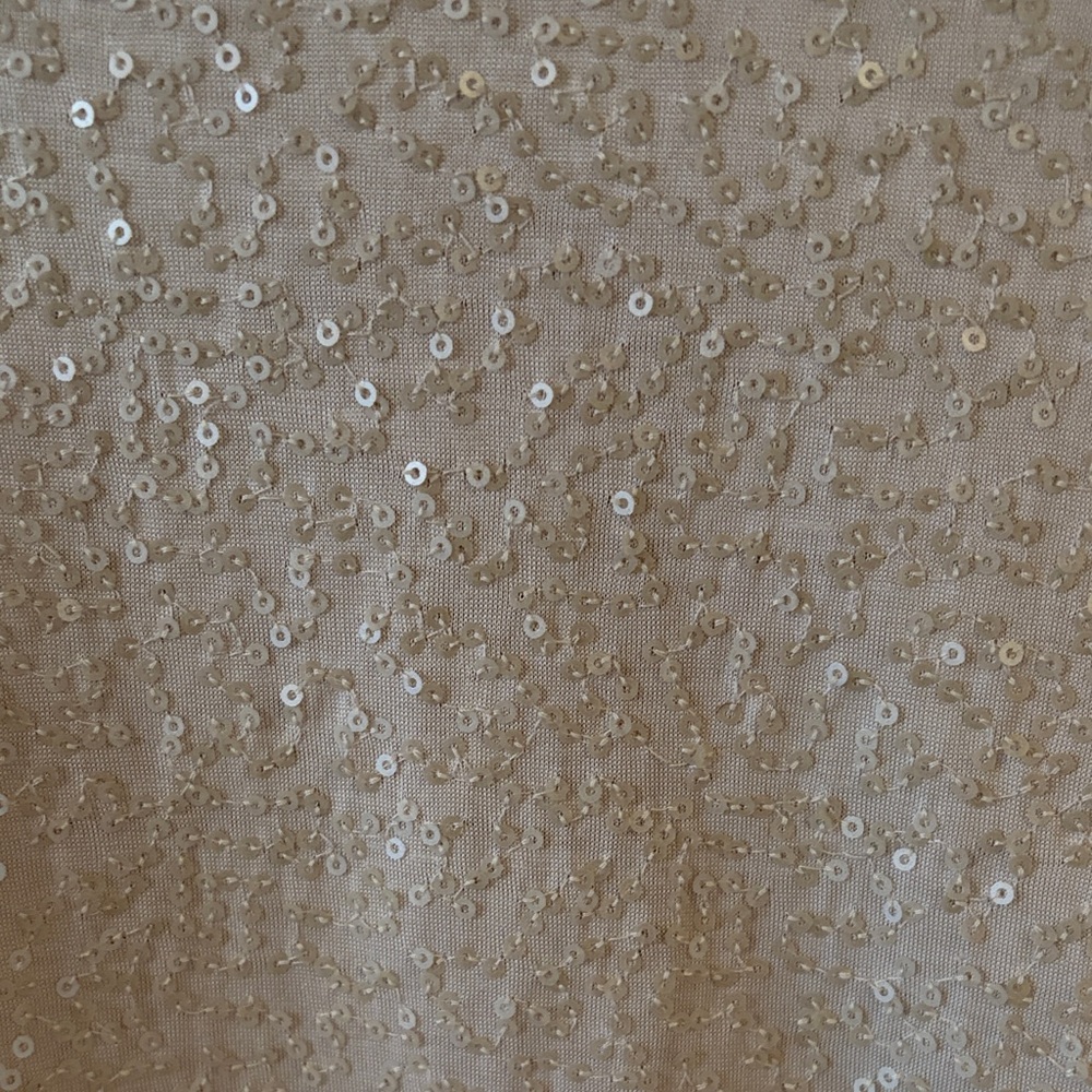 Eileen Fisher Silk Sequin Bolero Cape Tie Front Crop Top size M cream - Picture 5 of 6